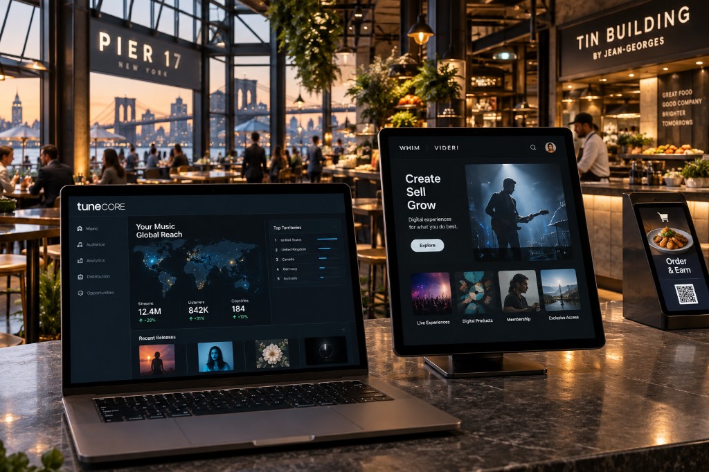 TuneCore creator analytics and WHIM Videri digital experiences at Pier 17 New York
